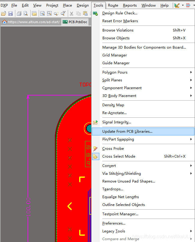 Tools -> Updae From PCB Libraries